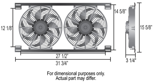 Derale Ensemble de double ventilateur électrique Tornado 14"