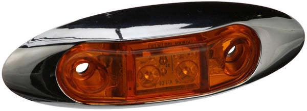 Peterson Manufacturing Piranha LED Slimline Oblong Clearance/Side Marker Light With Chrome Bezelamber (168XA-MV)