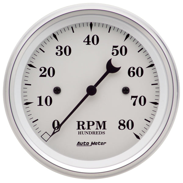 AutoMeter 3-3/8" IN-Dash Tachometer, 0-8,000 RPM, Old-Tyme White