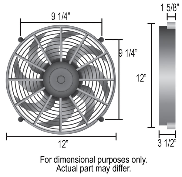 Derale 12" High Output IP-68 Electric Puller Fan