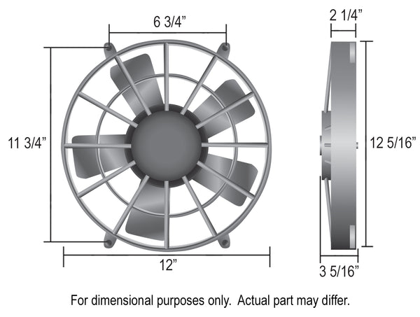 Derale 11" High Output Electric Puller Fan with Standard Mount Kit