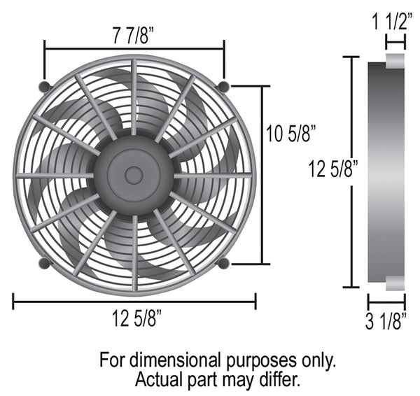 Derale 12" High Output RAD Pusher Fan