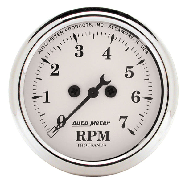 AutoMeter 2-1/16" IN-Dash Tachometer, 0-7,000 RPM, Old-Tyme White