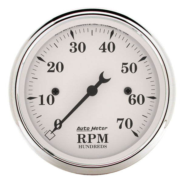 AutoMeter 3-1/8" IN-Dash Tachometer, 0-7,000 RPM, Old-Tyme White