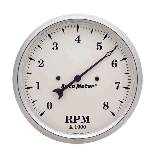 AutoMeter 5" IN-Dash Tachometer, 0-8,000 RPM, Old-Tyme White