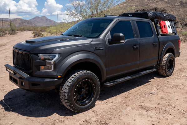 Raptor Series 6" OEM Style Running Boards Black Textured Aluminum - 1703-0366BT