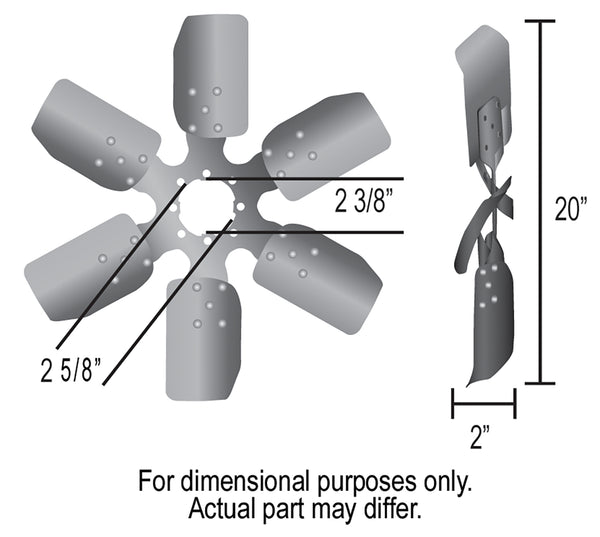 Derale Ventilateur pour embrayage de ventilateur 20" à rotation standard, noir
