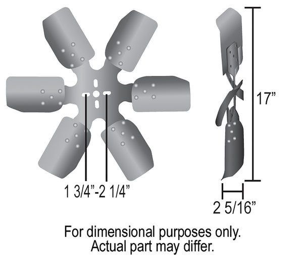 Derale 17" Standard Rotation Rigid Race Fan, Steel Blade