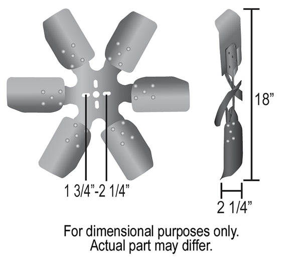 Derale 18" Standard Rotation Rigid Race Fan, Steel Blade