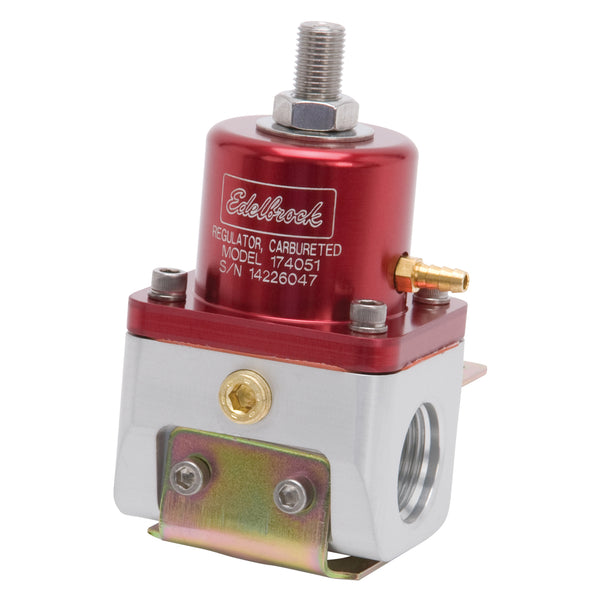 Edelbrock Régulateur de pression de carburant à dérivation réglable pour carburateur (180 GPH) - fini rouge