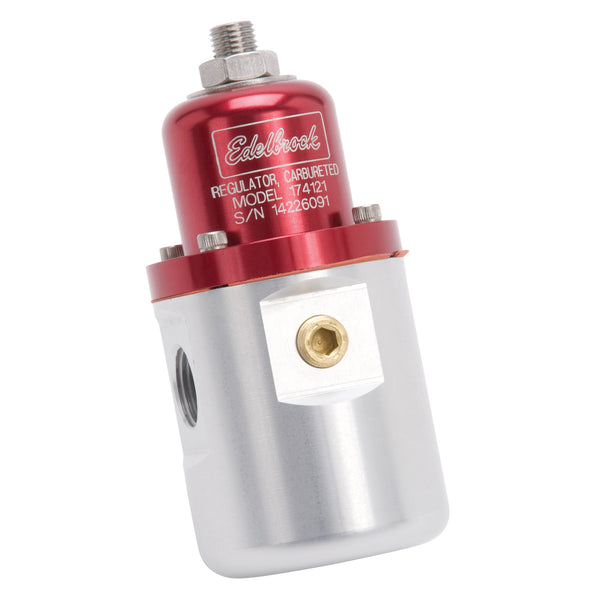 Edelbrock Régulateur de pression de carburant sans dérivation réglable pour carburateur (160 GPH) - fini rouge