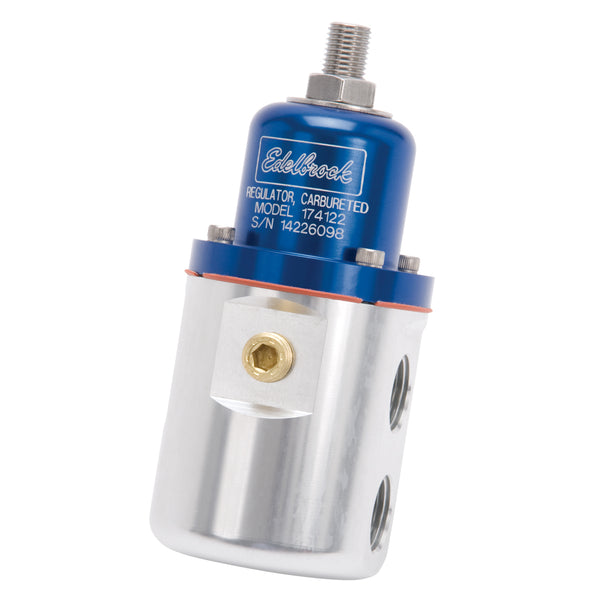 Edelbrock Carbureted Adjustable Non Bypass Fuel Pressure Regulator (160 GPH) in Blue