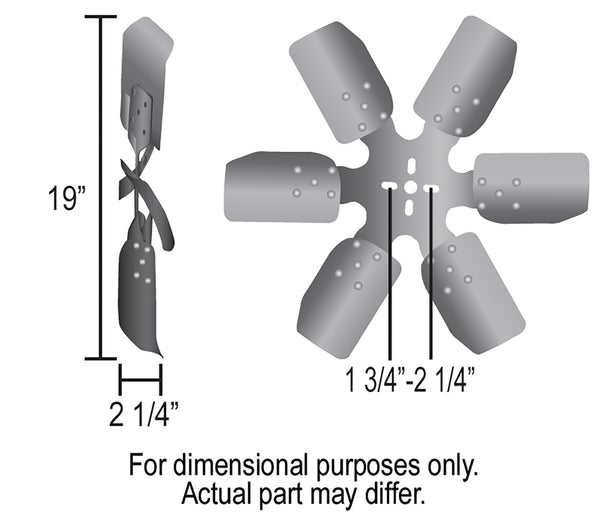 Derale 19" Reverse Rotation Rigid Race Fan, Steel Blade