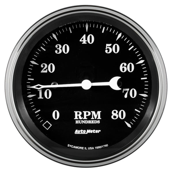 AutoMeter 3-3/8" Tachometer, 8K RPM, IN-Dash, Old Tyme Black