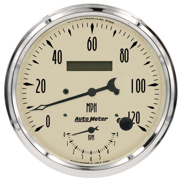 AutoMeter 5" Tachometer/Speedometer Combo, 8K RPM/120 MPH, Antique Beige