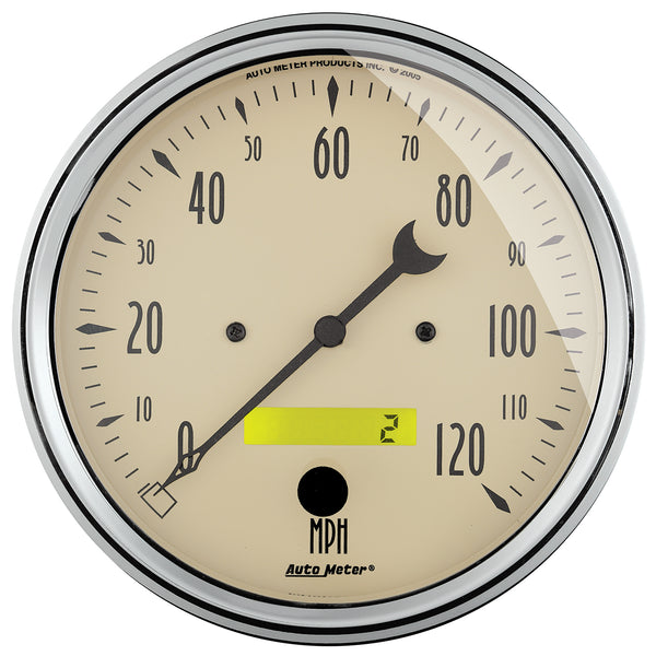 AutoMeter Indicateur de vitesse 5 po, 0-120 MPH, Antique Beige