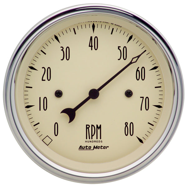 AutoMeter 3-3/8" IN-Dash Tachometer, 0-8,000 RPM, Antique Beige