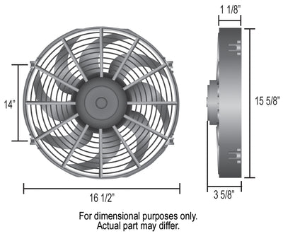 Derale 16" Dyno-Cool Curved Blade Electric Fan