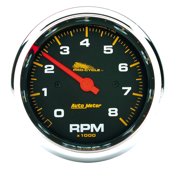 AutoMeter 3-3/4" Tachometer, 0-8,000 RPM, Black, Pro-Cycle (19300)