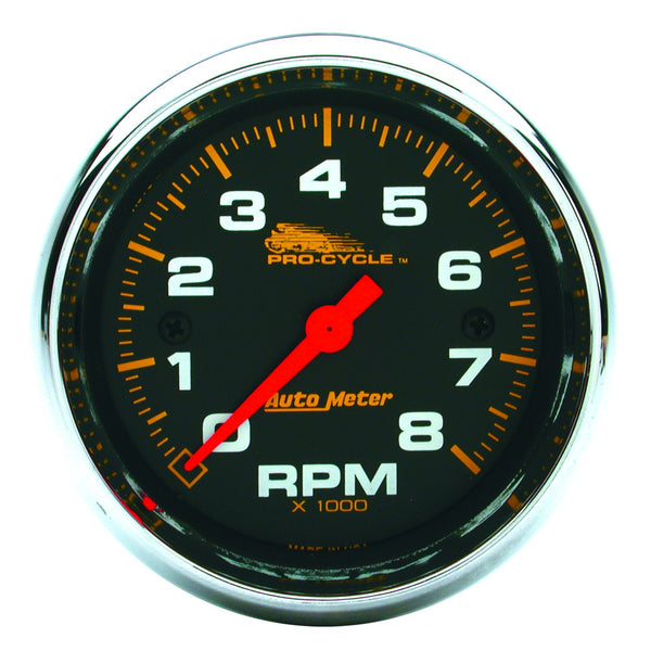 AutoMeter 2-5/8" Tachometer, 0-8,000 RPM, Black, Pro-Cycle (19304)