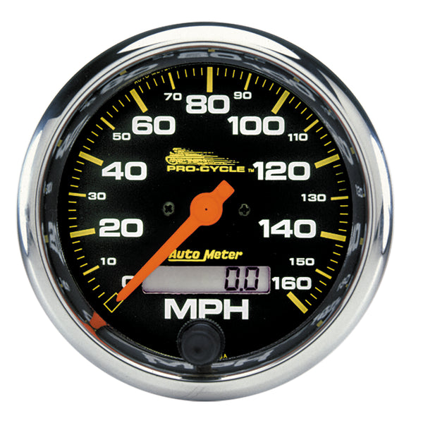 AutoMeter 3-3/4" Speedometer, 0-160 MPH, Black, Pro-Cycle