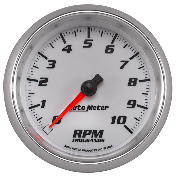 AutoMeter 3-3/8" Tachometer, 0-10,000 RPM, White, Pro-Cycle (19798)