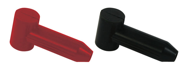 Moroso Capuchons d'interrupteur de coupure de batterie - 1 noir - 1 rouge (utiliser avec la pièce n° 74100/74101/74102/74106)