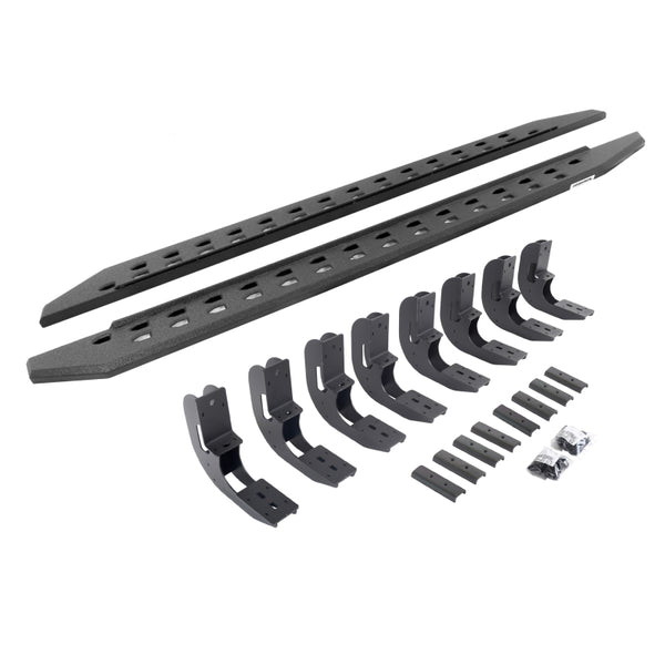 Go Rhino Ensemble de marchepieds minces RB20 19-22 GMC Sierra 1500 CC (nouvelle carrosserie) (avec supports) - revêtement type doublure de caisse