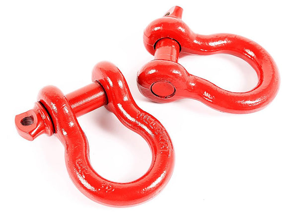 Rugged Ridge Dring Shackles 7/8Inch Red Steel Pair