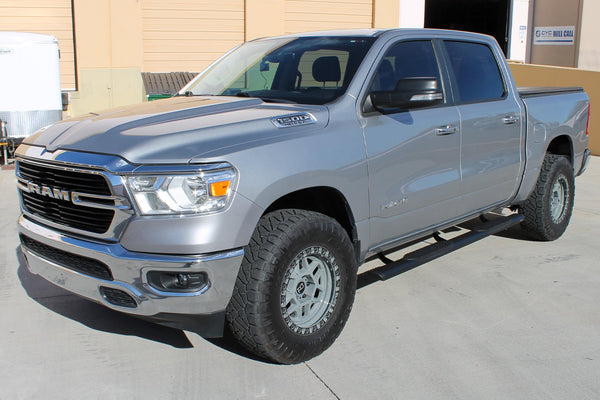 Raptor Series Oval Running Boards Black Textured Aluminum - Part# 2002-0602BT — 2019-2026 Ram 1500