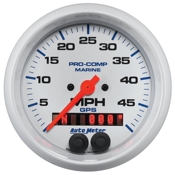 AutoMeter 3-3/8" GPS Speedometer, 0-50 MPH, Marine White