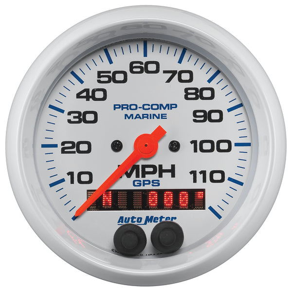 AutoMeter 3-3/8" GPS Speedometer, 0-120 MPH, Marine White