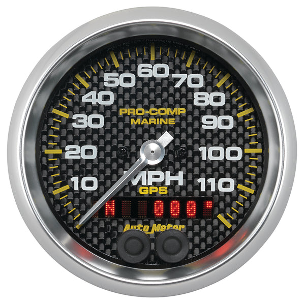 AutoMeter Gauge, Speedometer, 3 3/8", 120MPH, GPS, Marine Carbon Fiber