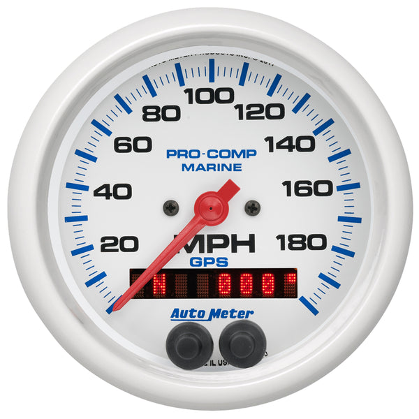 AutoMeter 3-3/8" GPS Speedometer, 0-200 MPH, Marine Silver Ultra-Lite