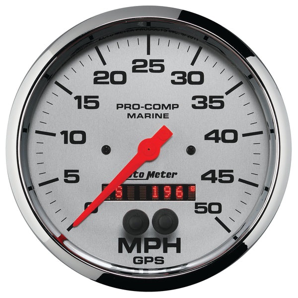 AutoMeter Gauge, Speedometer, 5", 50MPH, GPS, Marine Chrome