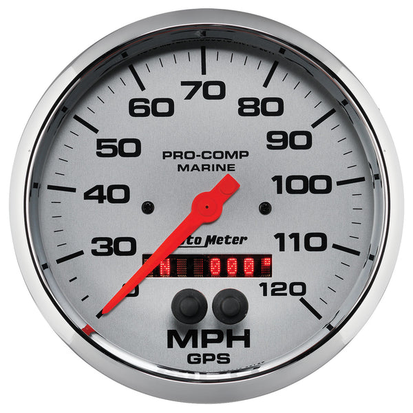 AutoMeter Gauge, Speedometer, 5", 120MPH, GPS, Marine Chrome
