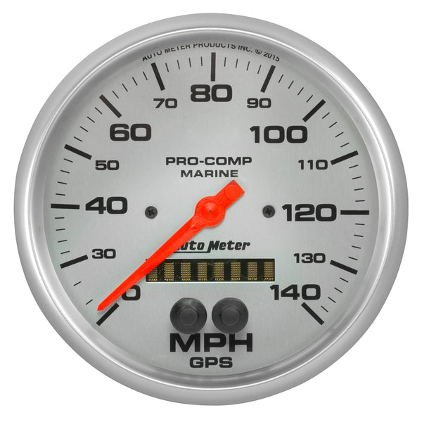 AutoMeter Gauge, Speedometer, 5", 140MPH, GPS, Marine Silver