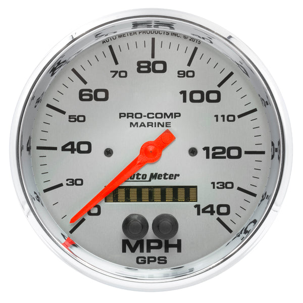 AutoMeter Gauge, Speedometer, 5", 140MPH, GPS, Marine Chrome