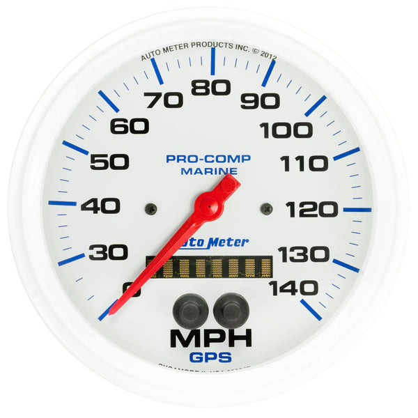 AutoMeter 5" GPS Speedometer, 0-140 MPH, Marine White