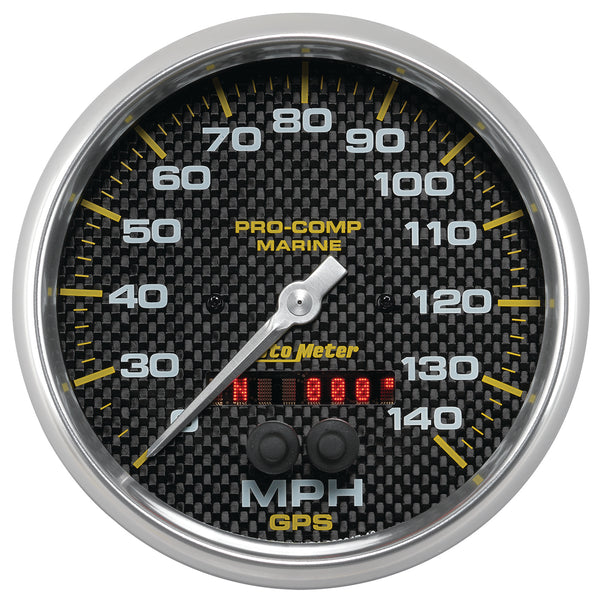 AutoMeter Gauge, Speedometer, 5", 140MPH, GPS, Marine Carbon Fiber