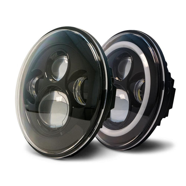 DV8 Offroad 1997-2018 Jeep Wrangler LED Headlights with Angel Eyes Pair with Antiflickers