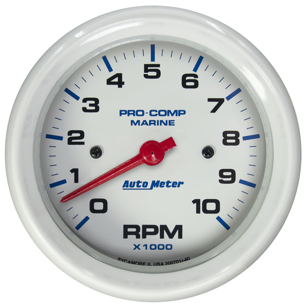 AutoMeter 3-3/8" IN-Dash Tachometer, 0-10,000 RPM, Marine White