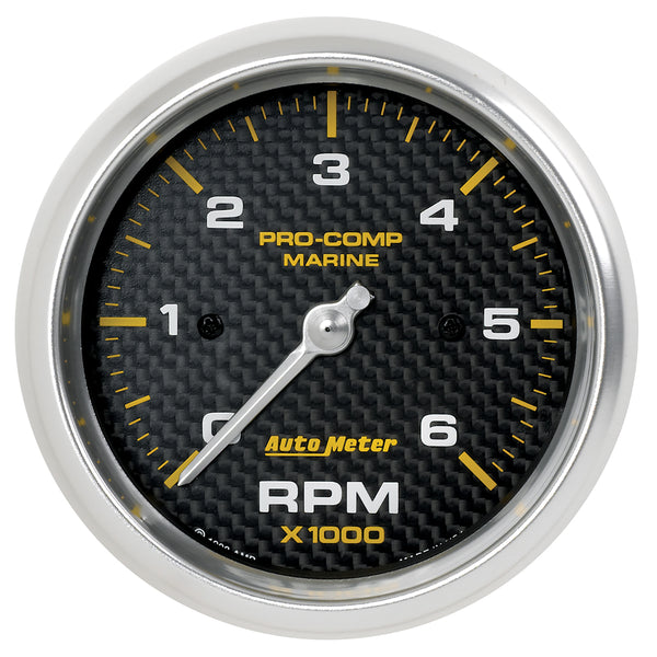 AutoMeter 3-3/8" IN-Dash Tachometer, 0-6,000 RPM, Marine Carbon Fiber
