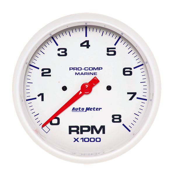AutoMeter 5" IN-Dash Tachometer, 0-8,000 RPM, Marine White