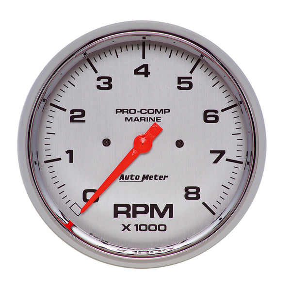 AutoMeter 5" IN-Dash Tachometer, 0-8,000 RPM, Marine Chrome Ultra-Lite