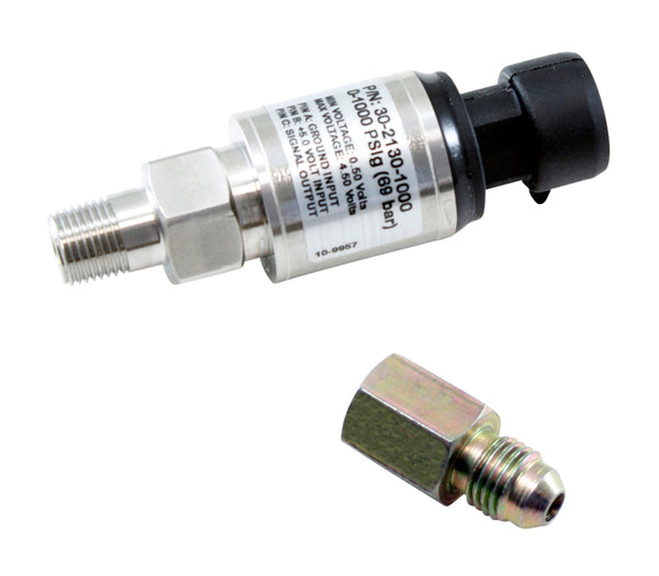 AEM Ensemble de capteur 1000 PSIg en inox - adaptateur filetage mâle 1/8 po NPT à -4