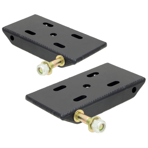 RockJock Jeep CJ Front HD Leaf Spring Plates w/ Shock Mounts For 2in Springs