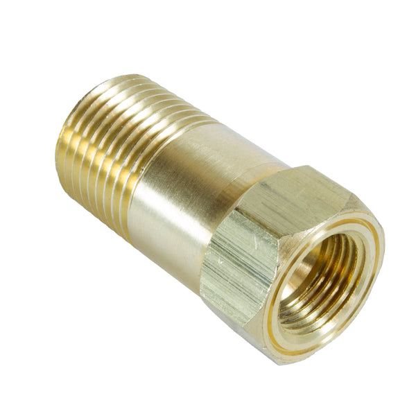AutoMeter Fitting, Adapter, 1/2-1/16" NPT Male, Extension, Brass, for Mech. Temp. Gauge