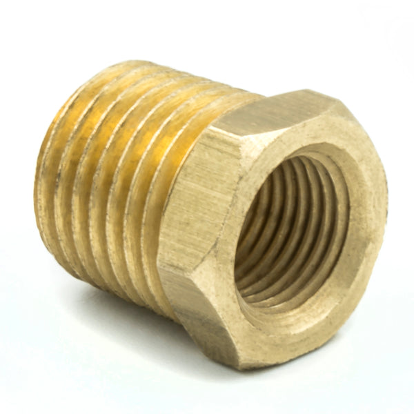 AutoMeter Fitting, Adapter, 1/4" NPT Male, 1/8" NPT Female, Brass