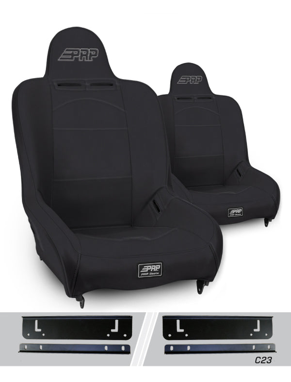 PRP 97-02 Jeep Wrangler TJ Premier High Back Suspension Seats Kit (Pair) - Black